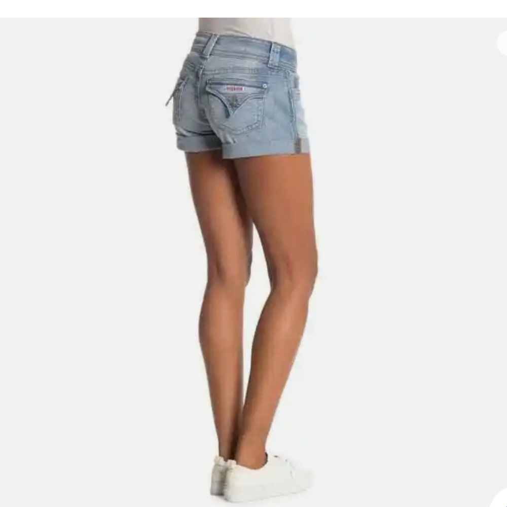 Hudson Ruby Cuffed Light Wash Back Flap Pocket Jean Shorts 29
